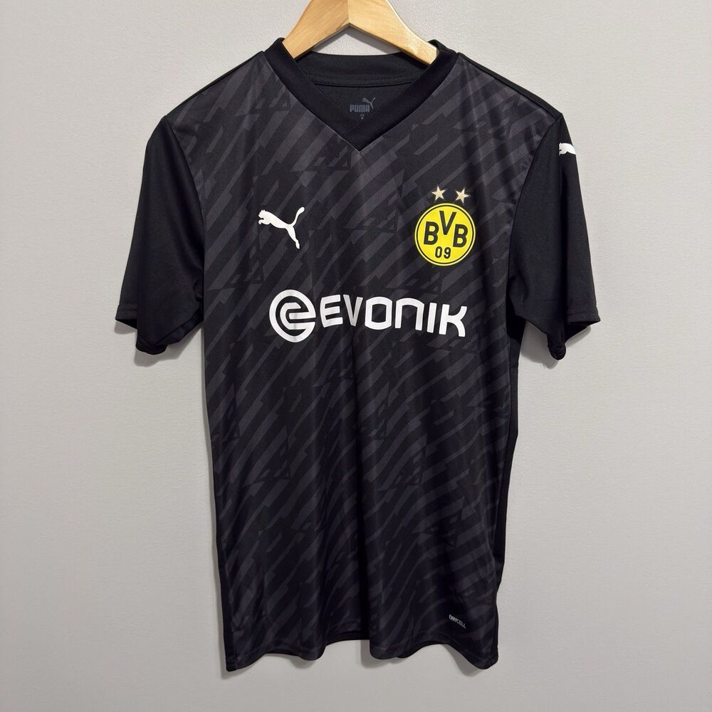 Puma Borussia Dortmund Jersey Mens Medium M Black BVB 2019 2020 Away Sancho 7